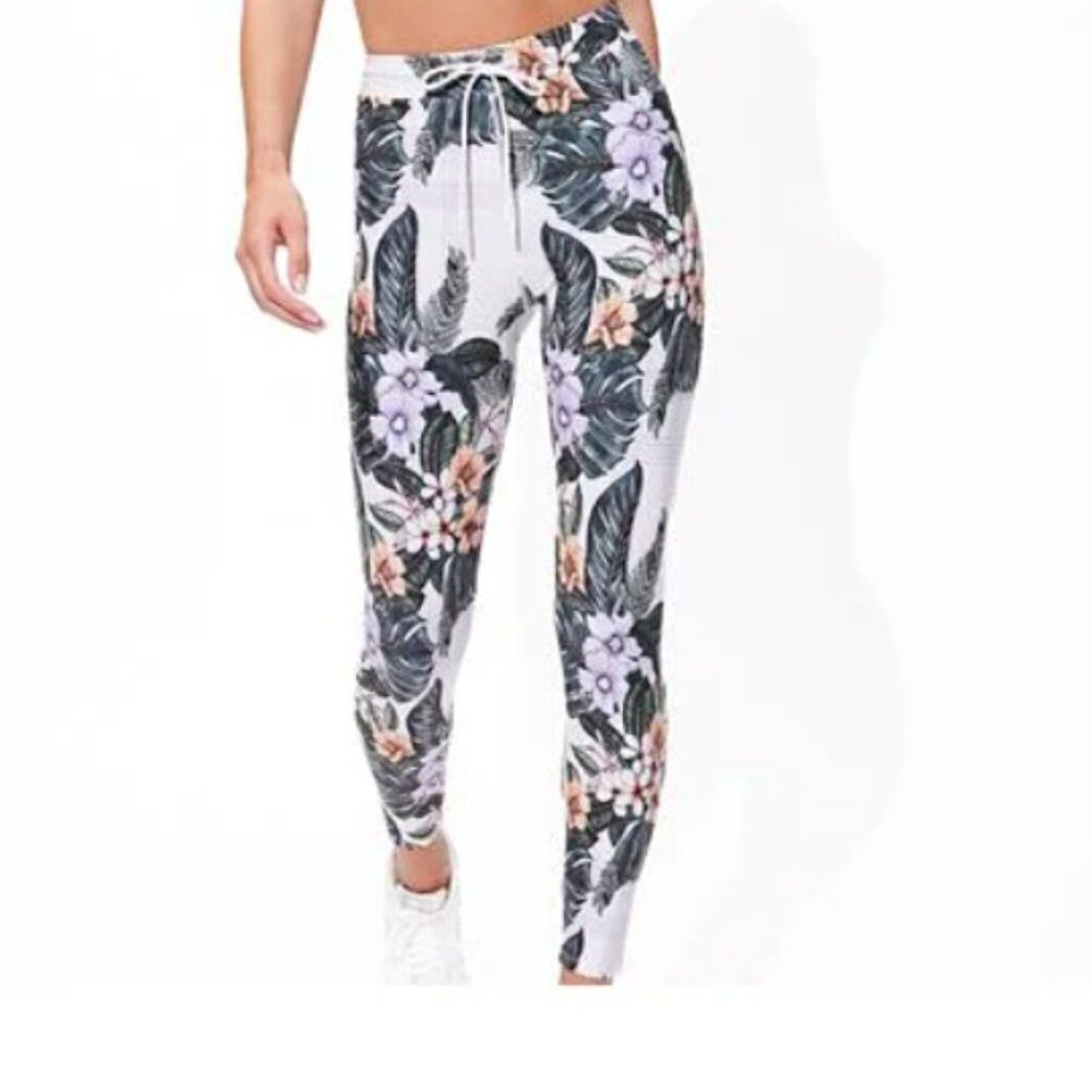NWT New EleVen Venus Williams Floral TropicanaโAthletic Leggings/Joggers M 25"